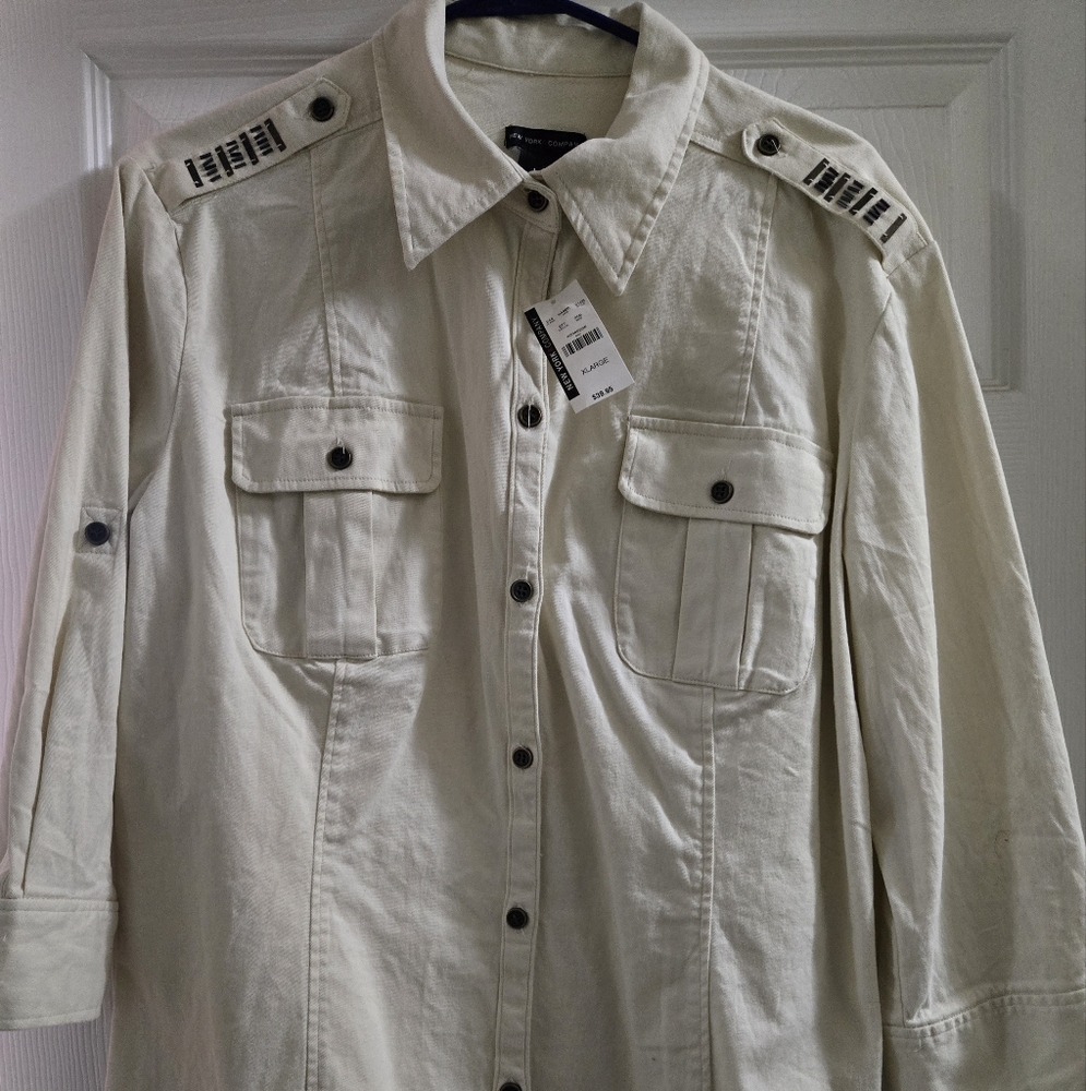 Women's Cream Button Down Shirt